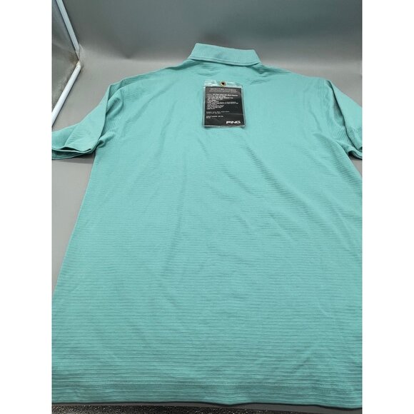 Ping Collection Karsten men's Jacquard sport shirt medium aqua 3 mother of READ - Picture 9 of 9